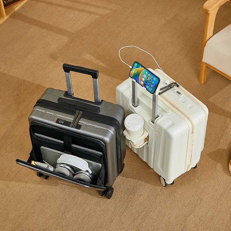 Light Weight Suitcase 18 inches Suitcase Large Capacity Travel Case Swivel Wheels Suitcase Small Luggage Compartment Z250905