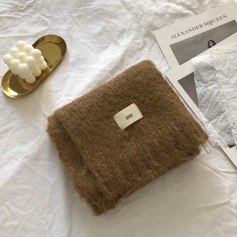 Fashion Pure Color Winter Warm Kniited Scarf for Women Korean Style Neckercheif Girls Skinny Cashmere Scarfs For WomenXJ250905