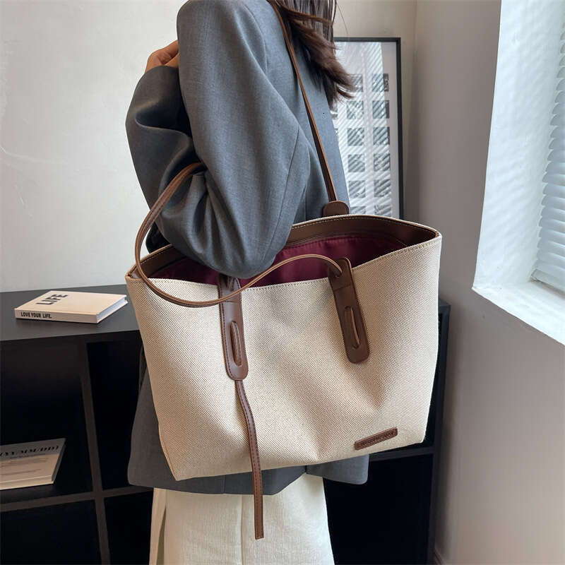 2023 New Casual Large Capacity Women's Versatile Shoulder Canvas Student Class Commuting Tote Bag