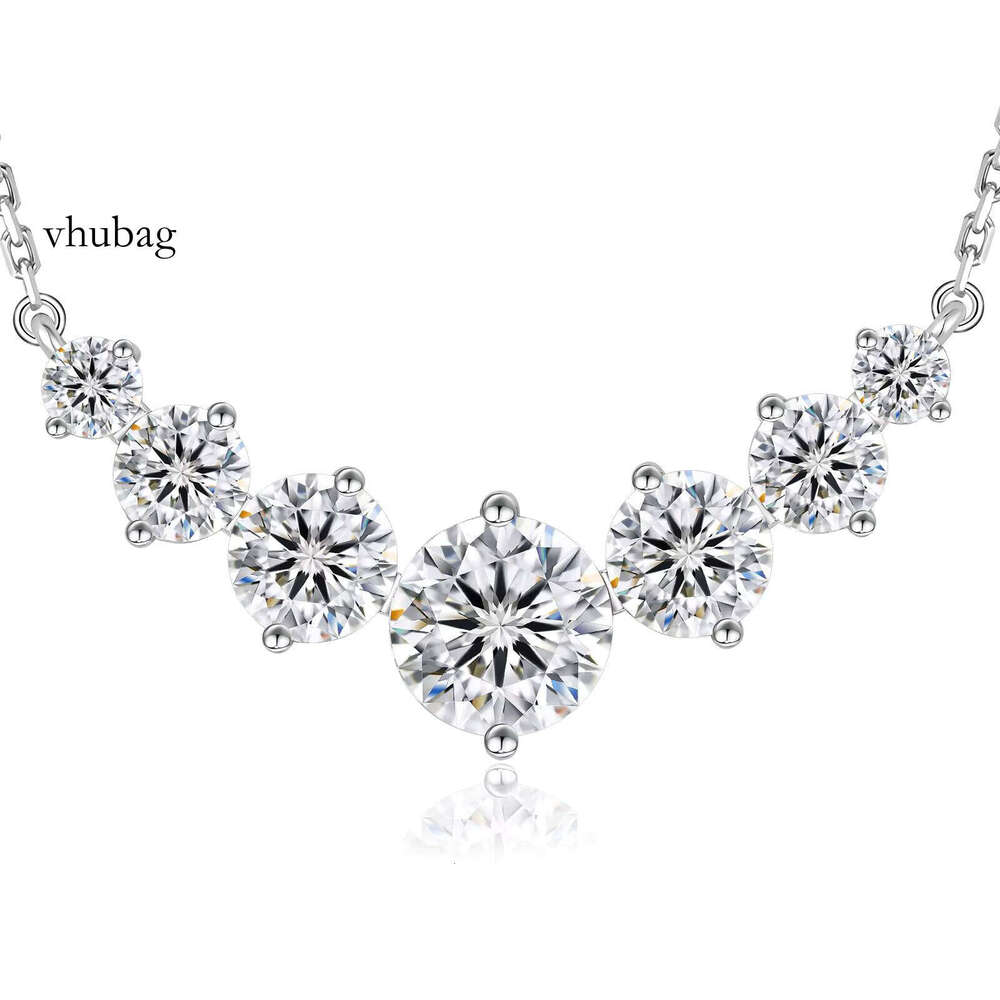 Moissanite Pendant 1.7CT/2.8CT/5CT VVS1 Lab Created Dia Necklace Anniversary Romantic Women Gifts S Sterling Sier Chain