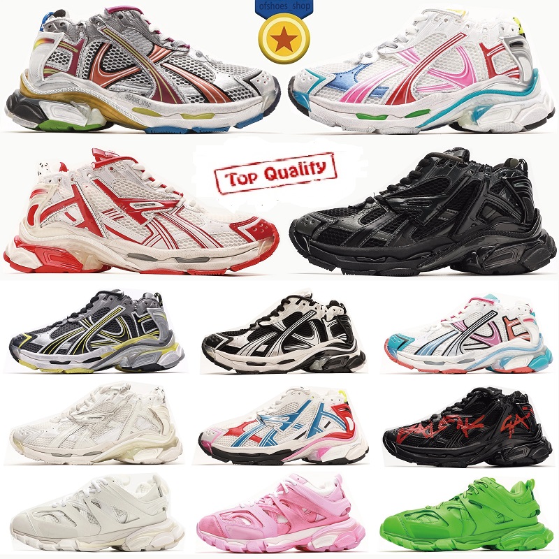 Designer Shoes Mens Runner 7.0 7.5 Casual Shoes Track 3.0 Paris Women Sneakers Triple White Black Pink Grey Beige Sneakers Gomma Leather Nylon Printed Platform Trainers