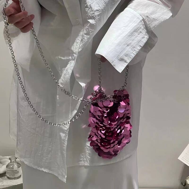 Fashion Sequins Crossbody Bag for Designer Metallic Women Handbags Shinny Party Shoulder Bags Evening Clucth Purses