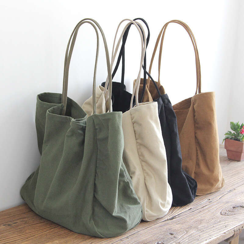 Cotton Linen Canvas Women's Shoulder 2023 Korean Version Large Capacity Lazy Casual Bag Commuter Style
