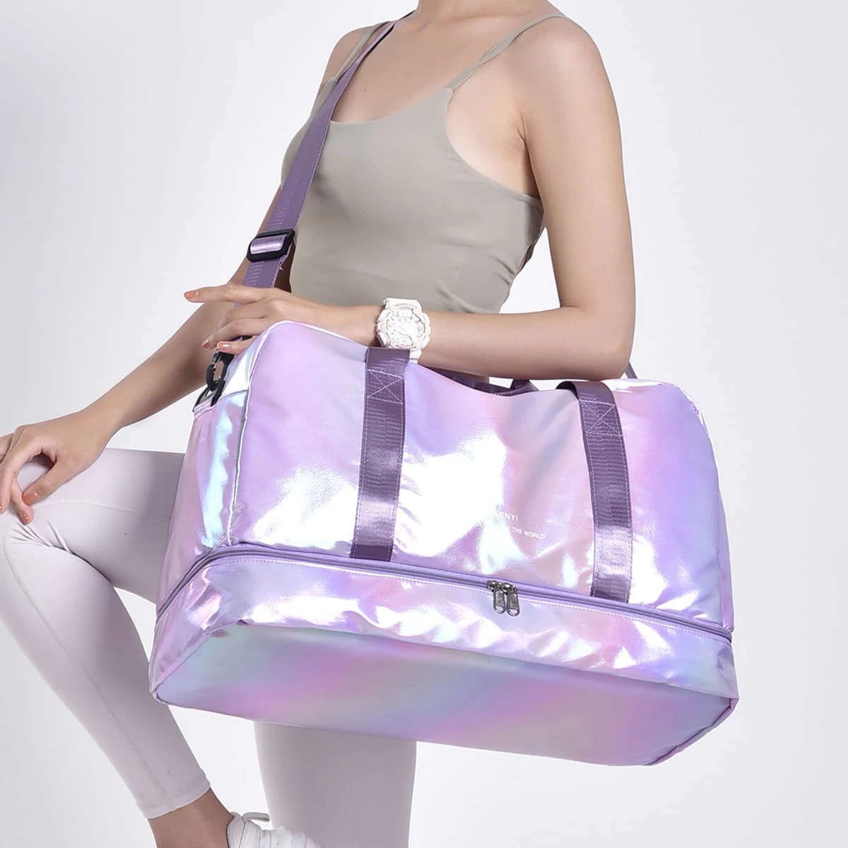 Gorgeous colorful holiday luggage travel duffel bag large capacity fitness sports yoga bag hospital weekend carryon handbag 250903