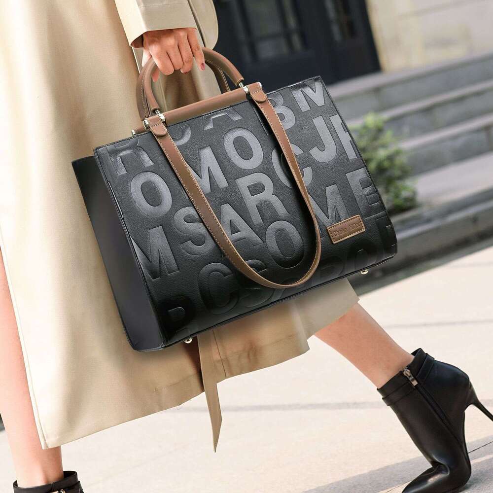 Tote New Fashion Commuter Large Capacity Women's Bag Embossed Letter Ladies Handbag Can Be Shoulder Crossbody