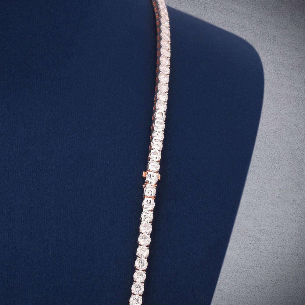 Wholesale VVS Moissanite Tennis Chain Necklace Sterling Sier Round Brilliant Cut Dias for Fine Jewelry