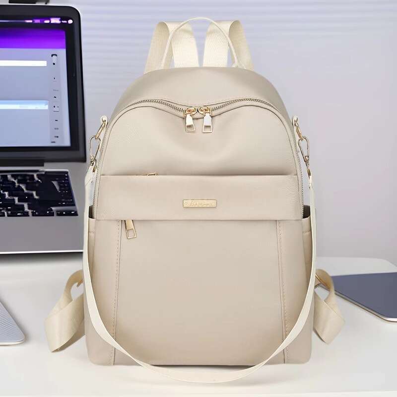 New Women's Korean Style Simple Oxford Cloth Fashion Casual Large Capacity Trendy Water-Resistant Travel Backpack