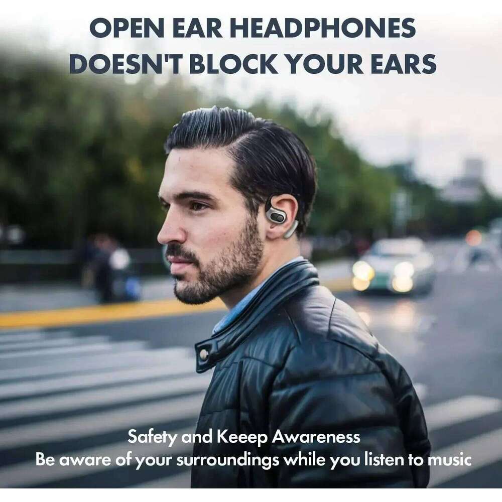 Open Ear Headphones OWS Bluetooth 5.3 Wireless Earphones Air Conduction Headphones Stereo Sound Sports Earbuds For Running Gym