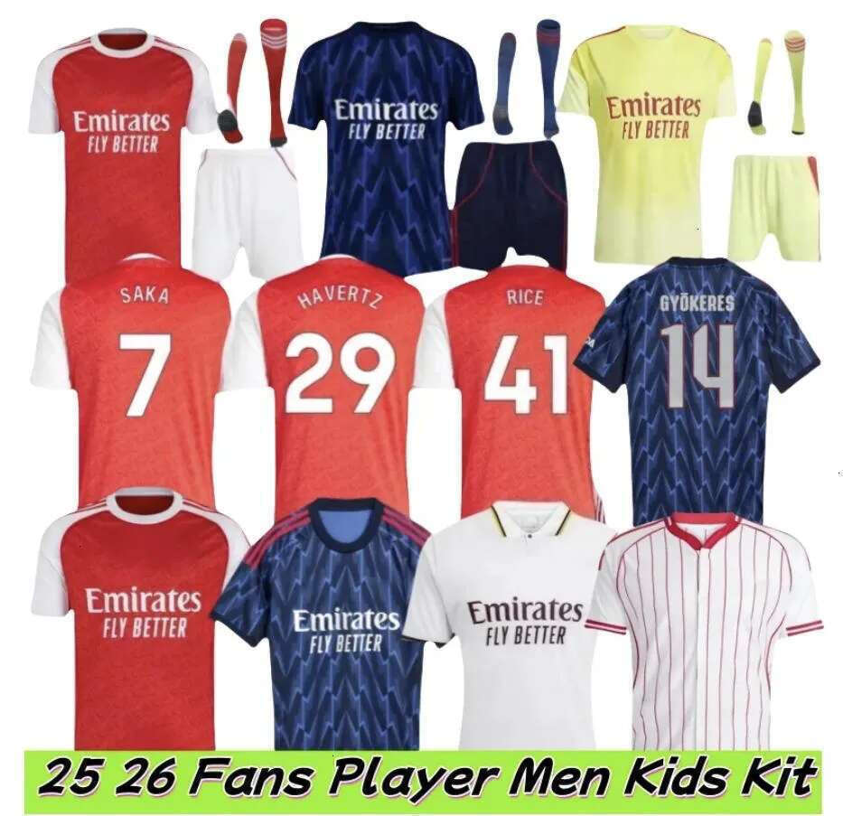 24 25 26 SAKA soccer jerseys Fans Player MARTINELLI 2026 arsenalize football shirt Men Kids kit ODEGAARD Nwaneri SALIBA RICE HAVERTZ WOMAN CALAFIORI Lewis Ske 2a