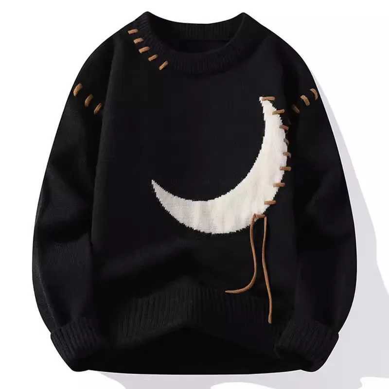 Trendy Mens LooseFit Knitted Sweater Casual Thickened Warm Round Neck AutumnWinter Perfect For High School Students Z250905