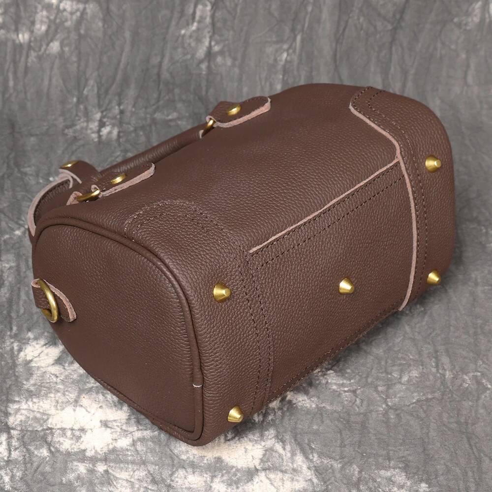 LUOKIR New Genuine Leather Women's Boston Casual Tote Fashionable Shoulder Crossbody High-End Elegant Pillow Bag