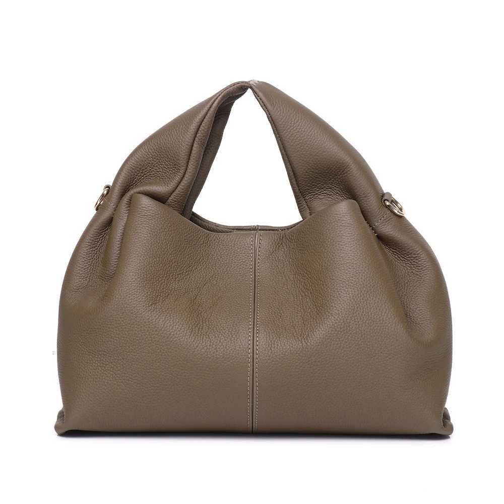 Genuine Leather Women Fashion Shoulder Crossbody Large Clouds Bag Ladies Handbag French Hundreds Pure Colour Lunchbox Bag Z250903