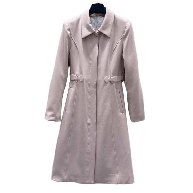 25ss Fashion Trench Jacket is suitable for women medium and long-term fashion and casual pink luxury designer brand Asian Size S-L