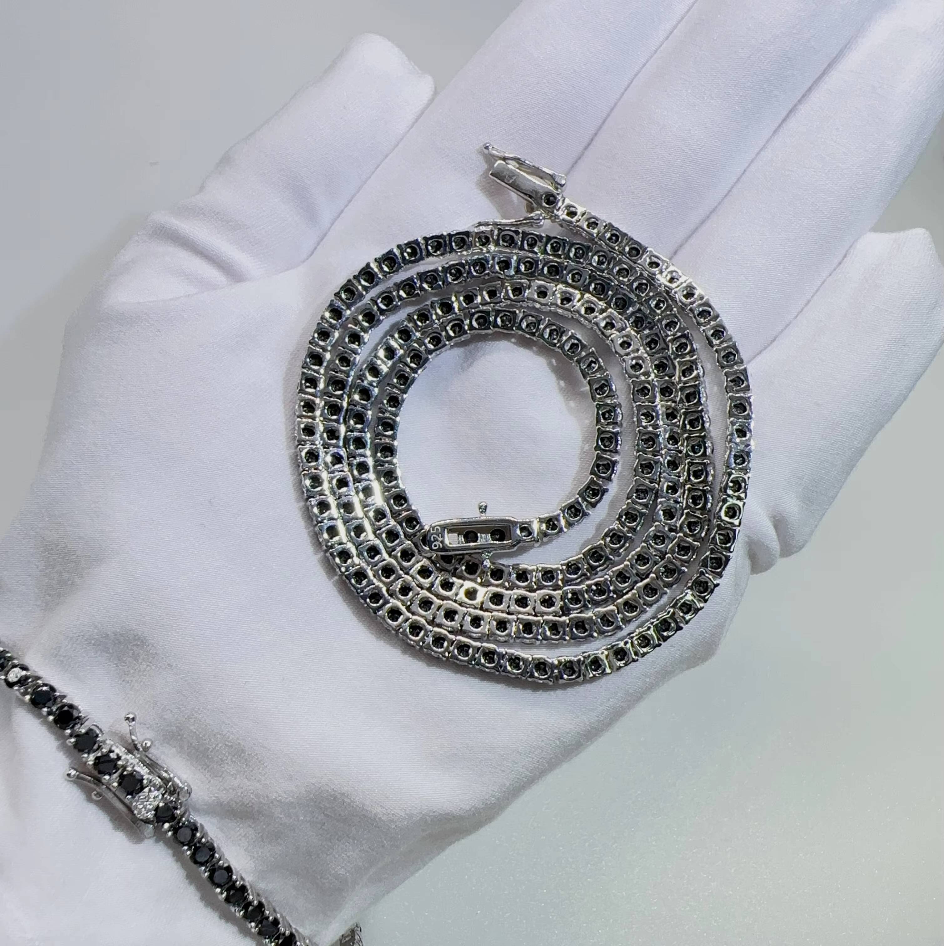 Sterling Silver 925 Tennis Bracelet Ready to Ship Iced Out Lab Diamond Custom Vvs Moissanite Hip Hop Jewelry Tennis Chain