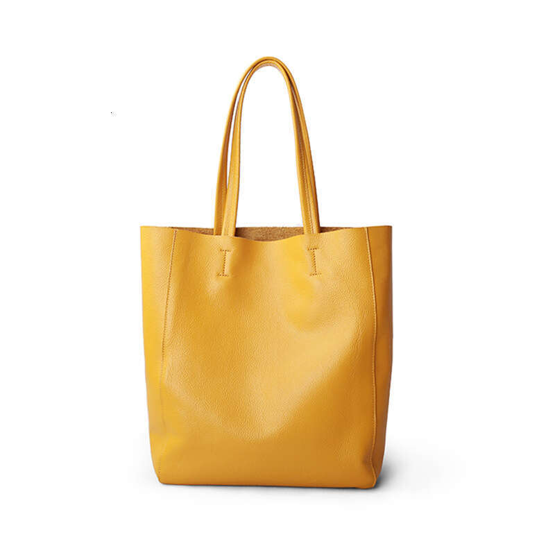 Women's 2023 New Top Layer Capacity Tote Genuine Leather Simple Soft Cowhide Handbag Shoulder Large Bag