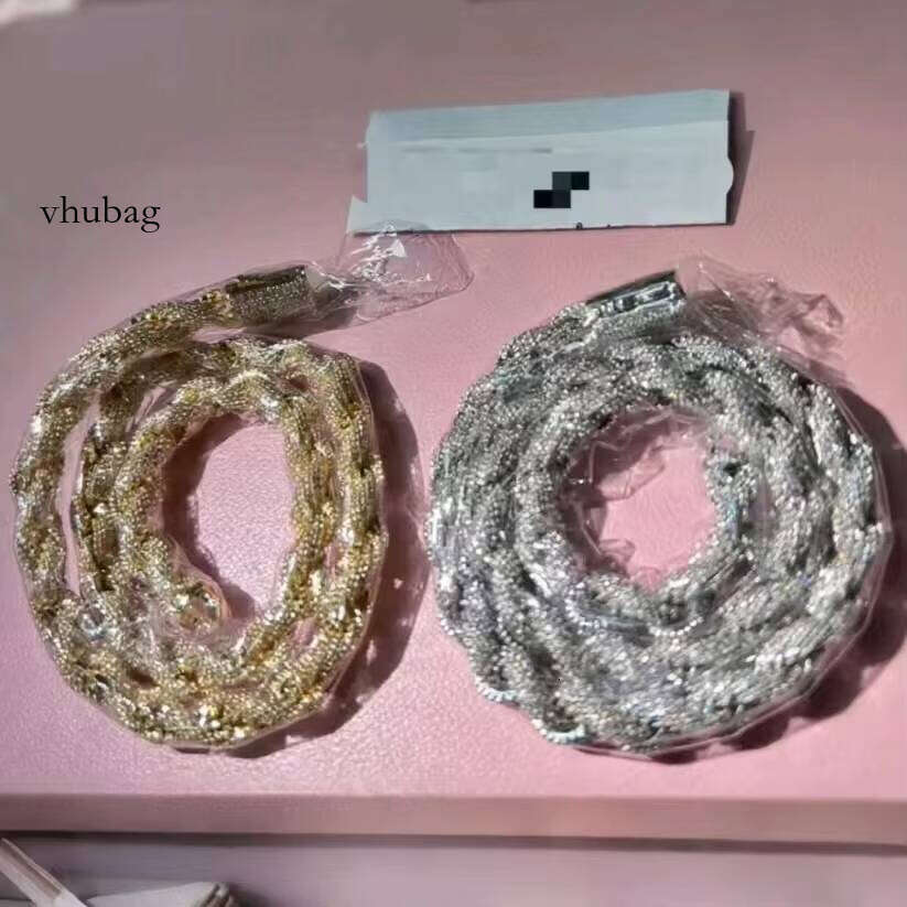 Hip Hop VVS D Color Moissanite Jewelry Women Men Cuban Link Iced Out Tennis Rope S Sier Chain Necklace