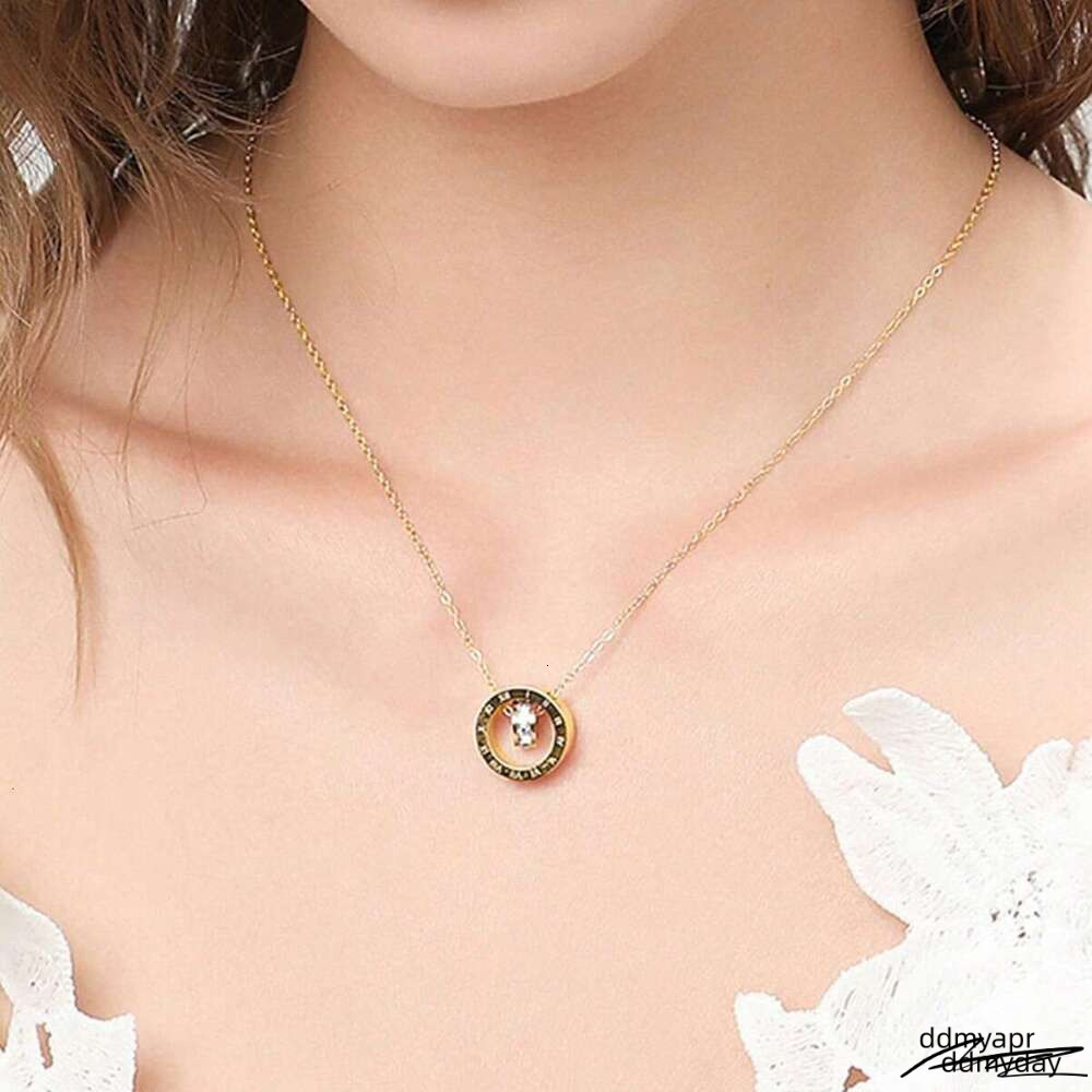 New Roman Double Ring Pendant Collarbone Chain Women's Fashion Slim Waist Necklace ddmyday