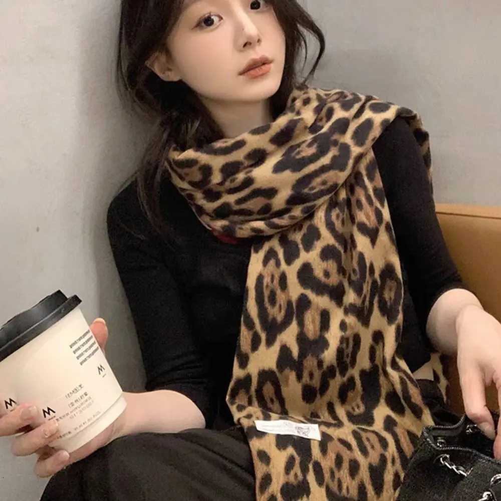 Sexy Leopard Tassels Shl Imitation Cashmere Thickened Foulard Hijabs Windproof La Scarves Wrs Neck WarmerXJ250905