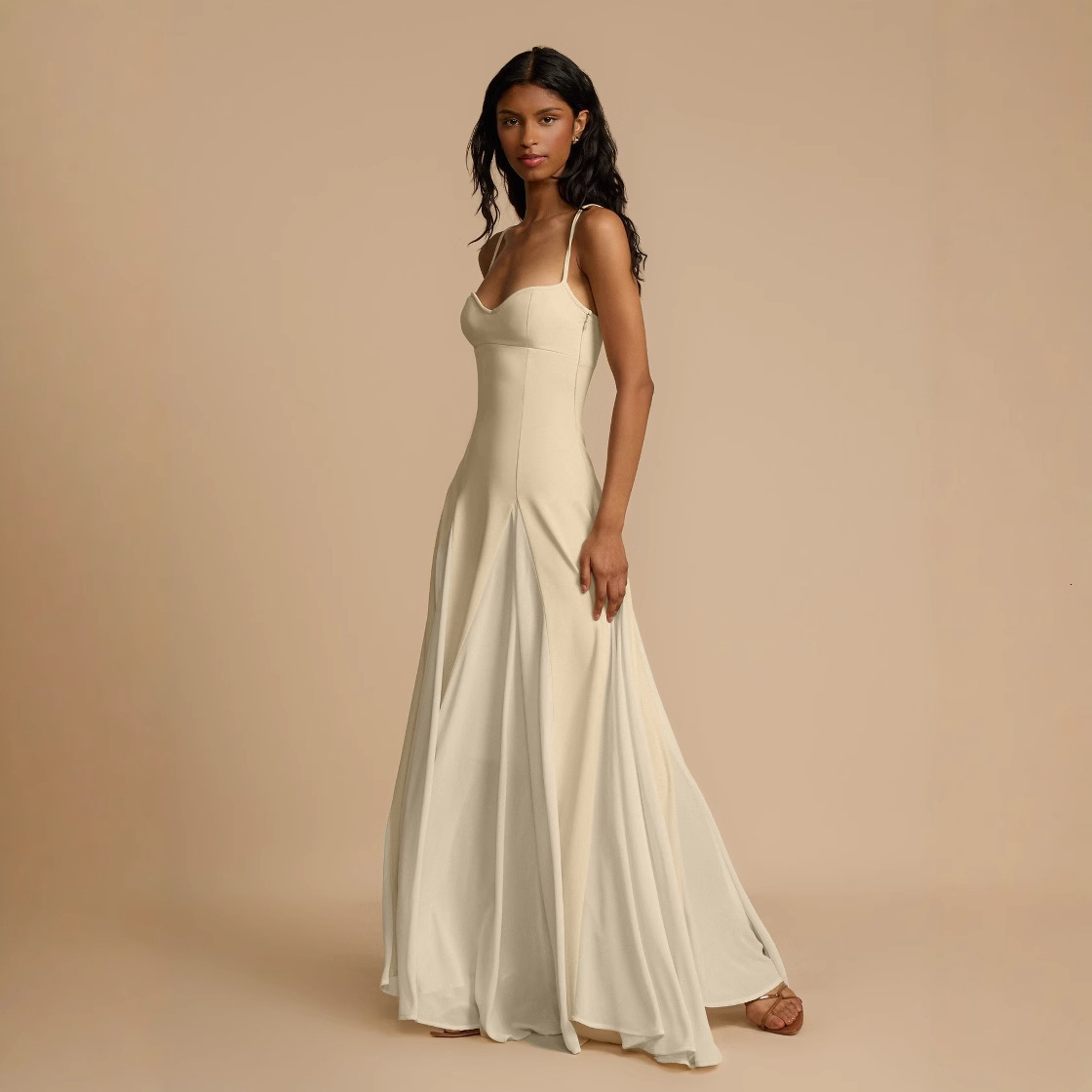 2025 Summer American Style Womens New Elegant Sexy Backless Strap Slim Fit Color Block Dress