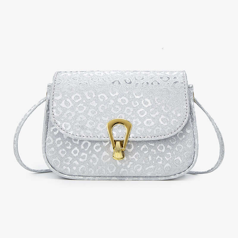 2025 Summer New Shiny Silver Compact Stylish Lock Small Square Fashion Commuter Shoulder Crossbody Bag