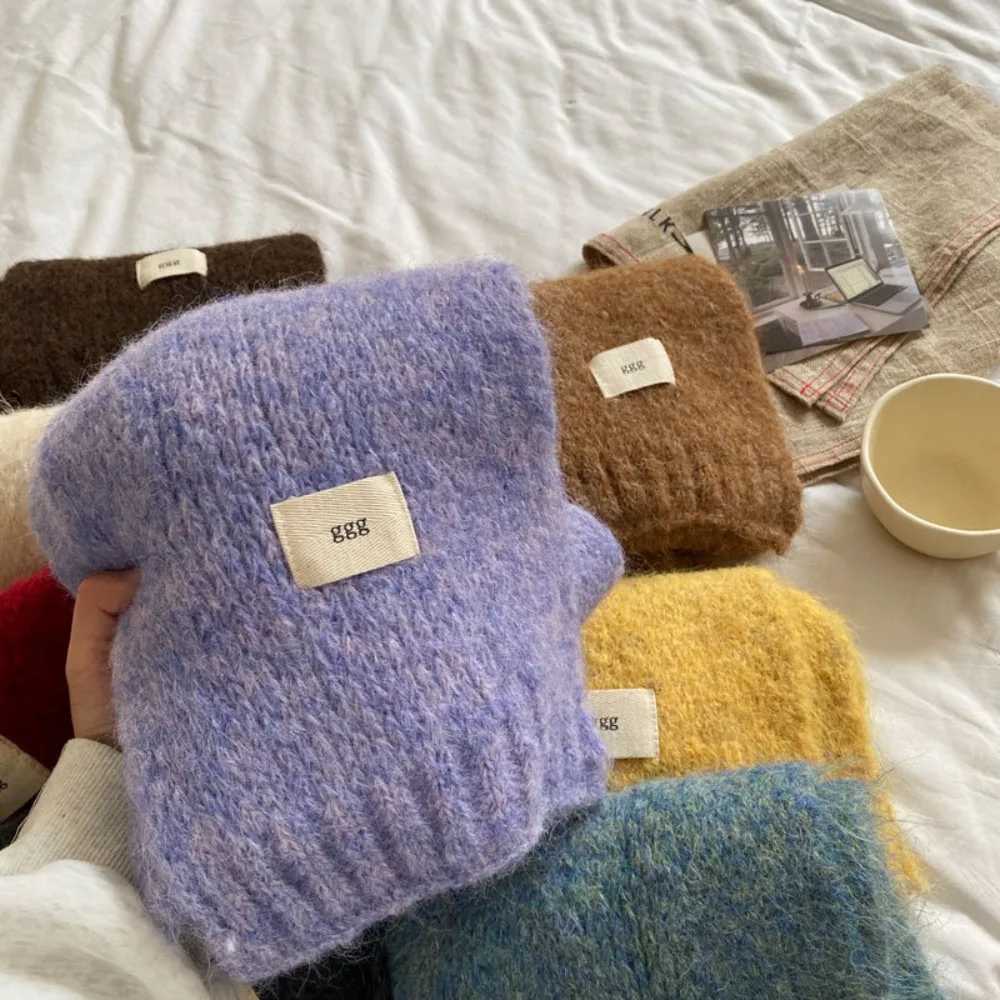 Fashion Pure Color Twist Knit Scarf Soft Keep Warm Shl Thicken Wool Blends Scarf La MenXJ250905