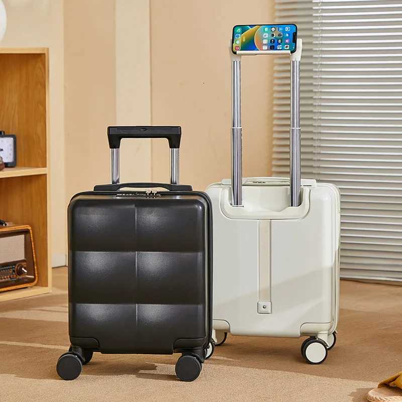 14inch Luggage Trolley Case with Combination Lock Phone Holder Lightweight Suitcase Z250905