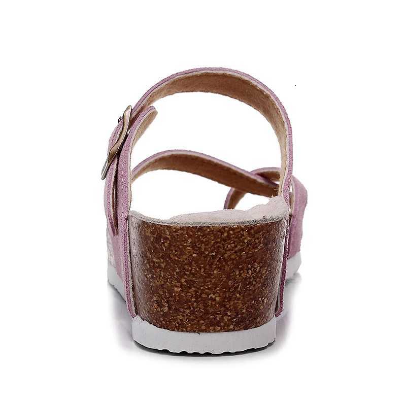 New Summer Women Wedge Beach Slipper Shoe Casual Cork Med Heel Outdoor Clogs Flip Flops Footwear W250905