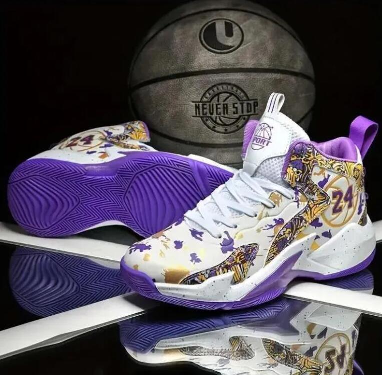 Men's fashionable high top basketball sneaker American Football Shoes comfortable non slip lace up durable sports shoes suitable for men's o