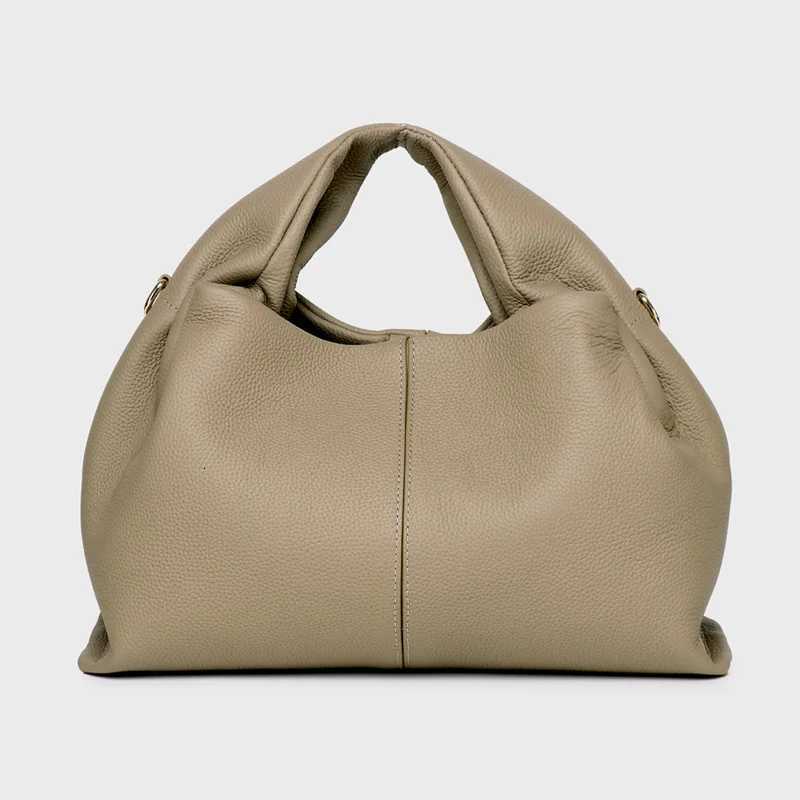 Genuine Leather Women Fashion Shoulder Crossbody Large Clouds Bag Ladies Handbag French Hundreds Pure Colour Lunchbox Bag Z250903