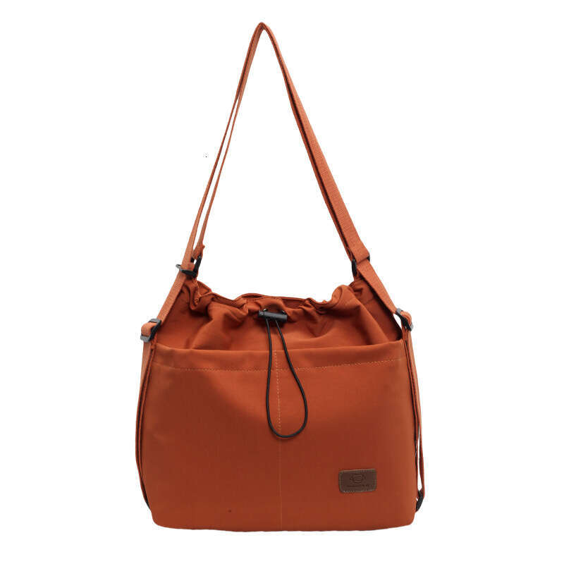 Large Capacity Bucket Canvas Drawstring Single Shoulder Crossbody Tote Bag Women's Multifunctional Backpack Autumn New Style