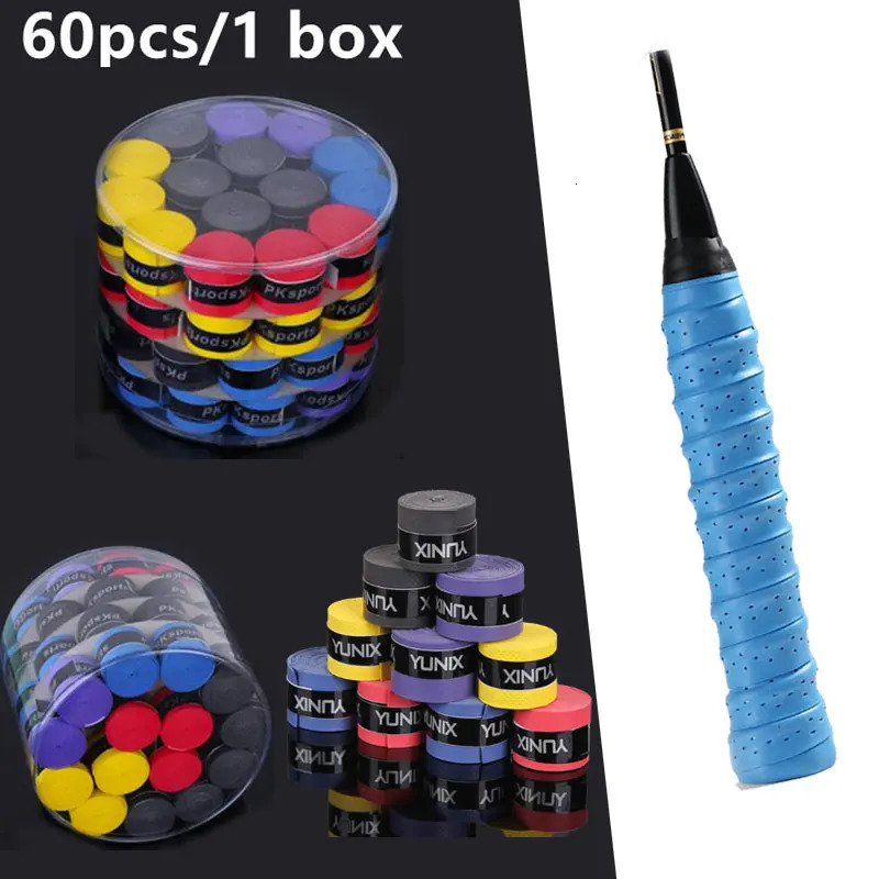 60pcs Universal Sweatbands Overgrip Antislip Tennis Racket Padel Shock Absorption Badminton Grips Slings Tennis Racket 250905