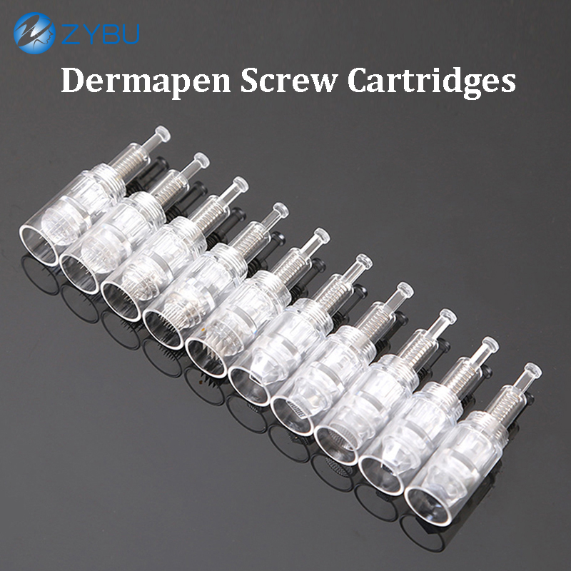 Nano 5D & 3D Silicone Needle Tip Electric Derma Pen Tool Cartridges Home Spa Skin Treatments Dermapen 9/12/24/36/42 Pins Round Nano Microneedling MTS