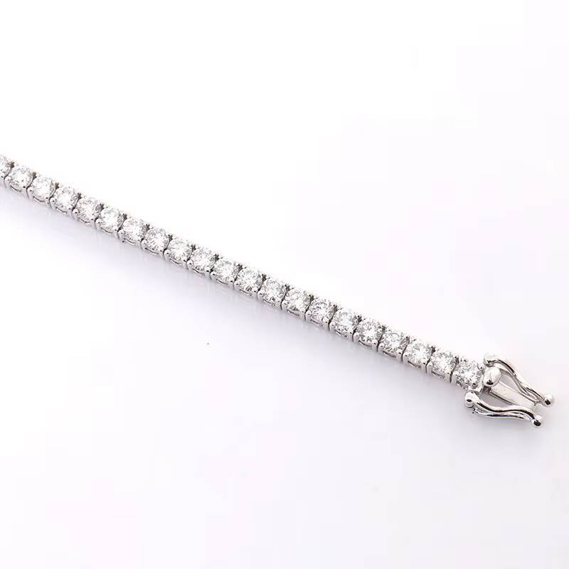 Fashion 5mm S925 Sterling Silver Tennis Chain Moissanite Factory Wholesale Custom Designer Bracelet for Women Men Bracelet