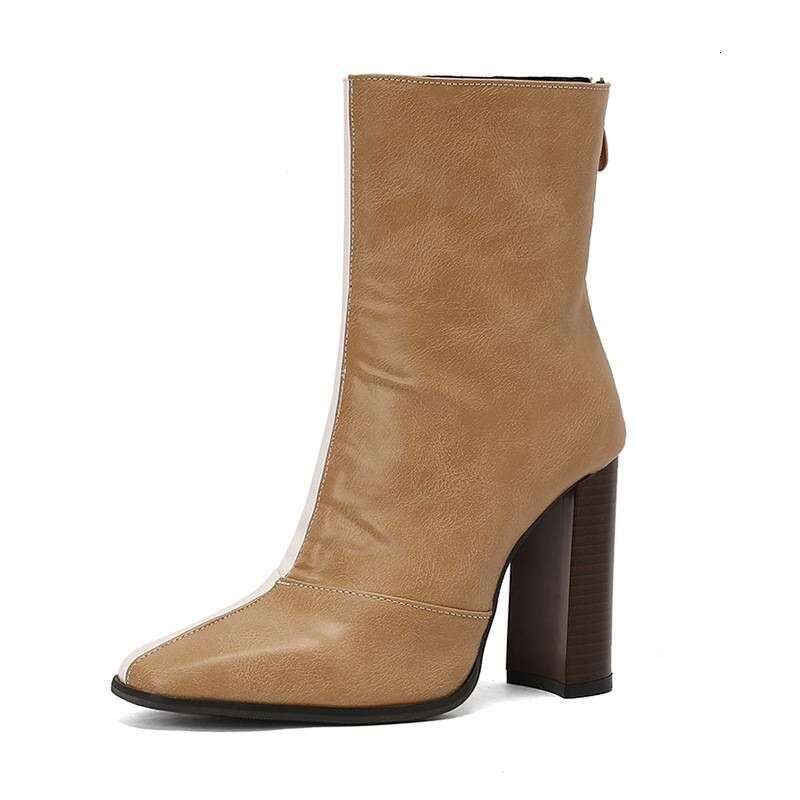 36-43 Women's Sexy Pointy Boots With Thick Heels Plus Size Fashion Boots(5 Color)