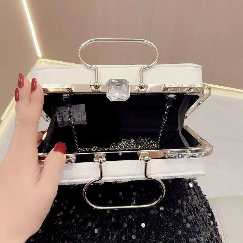 New Inlaid Handbag Full Dia Handgrip Fashion Dress Banquet Evening Single Shoulder Diagonal Straddle Bag