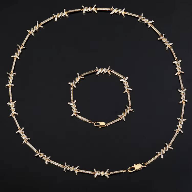 GZYS JEWELRY Wholesale High Quality 25MM Small Hip Hop Diamond Prickly Chain