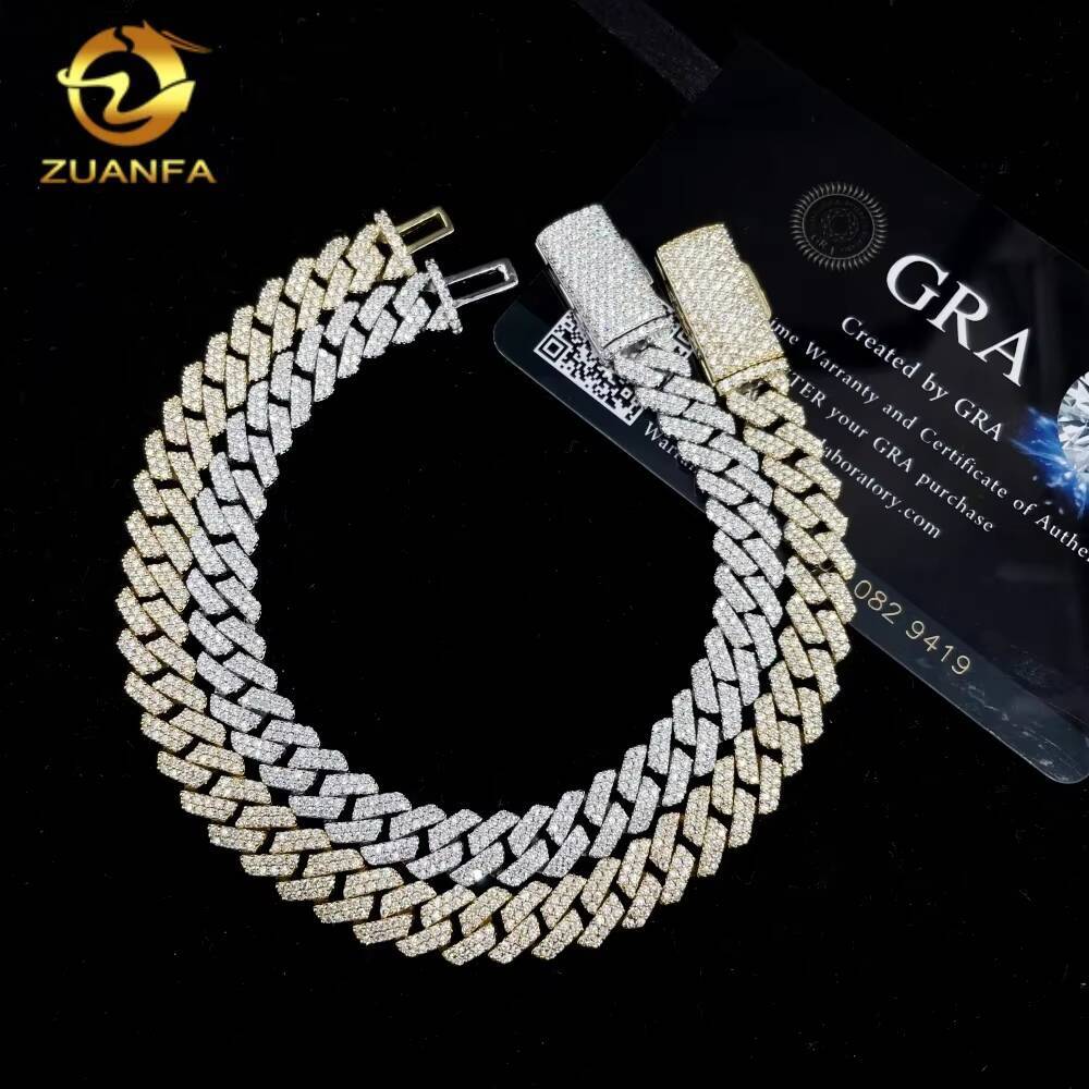 Hot Selling RTS Pass Diamond Tester Hip Hop Jewelry 8mm Moissanite Cuban Link Chain 925 Silver Iced Out Necklace