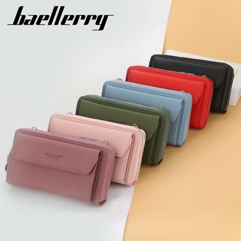 Baellerry New Women's Crossbody Korean Fashion Large Capacity Wallet Versatile Zipper Phone Bag