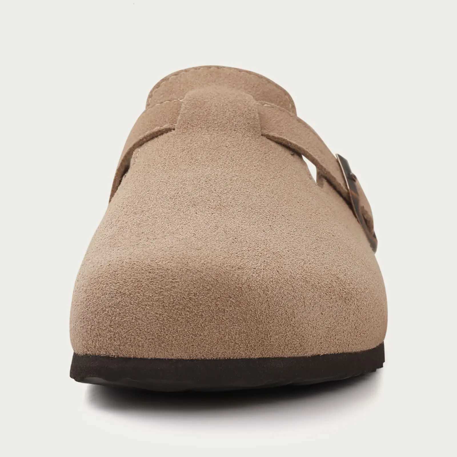 Shevalues Suede Clogs Women Classic Cork Slippers Female House Flat Slippers Slipon Outdoor Clogs Beach Slides Cork Mules Men W250905