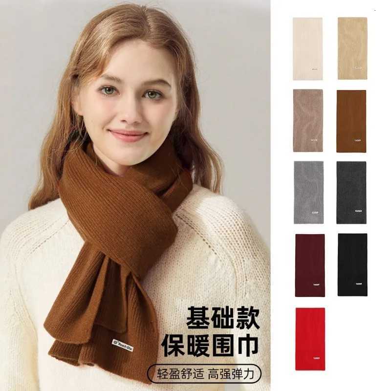 High Quality Simple Solid Versatile Knitted Scarf Male Female Thick Neck Protection Thermal Women Men Muffler Fall WinterXJ250905