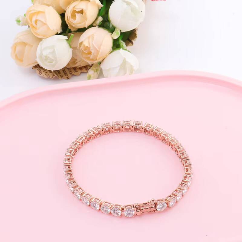 Hot Sell Silver Tennis Moissanite Bracelet Charms Luxury Classic Custom Hip Hop Women Bangle Fashion Fine Jewelry Bracelets