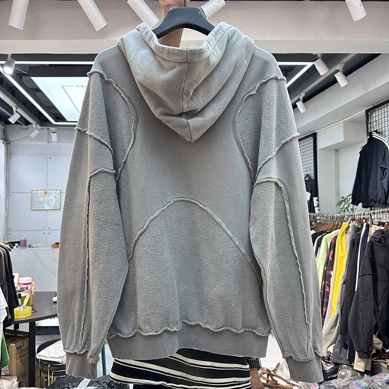 Reverse process solid color hoodie 250815