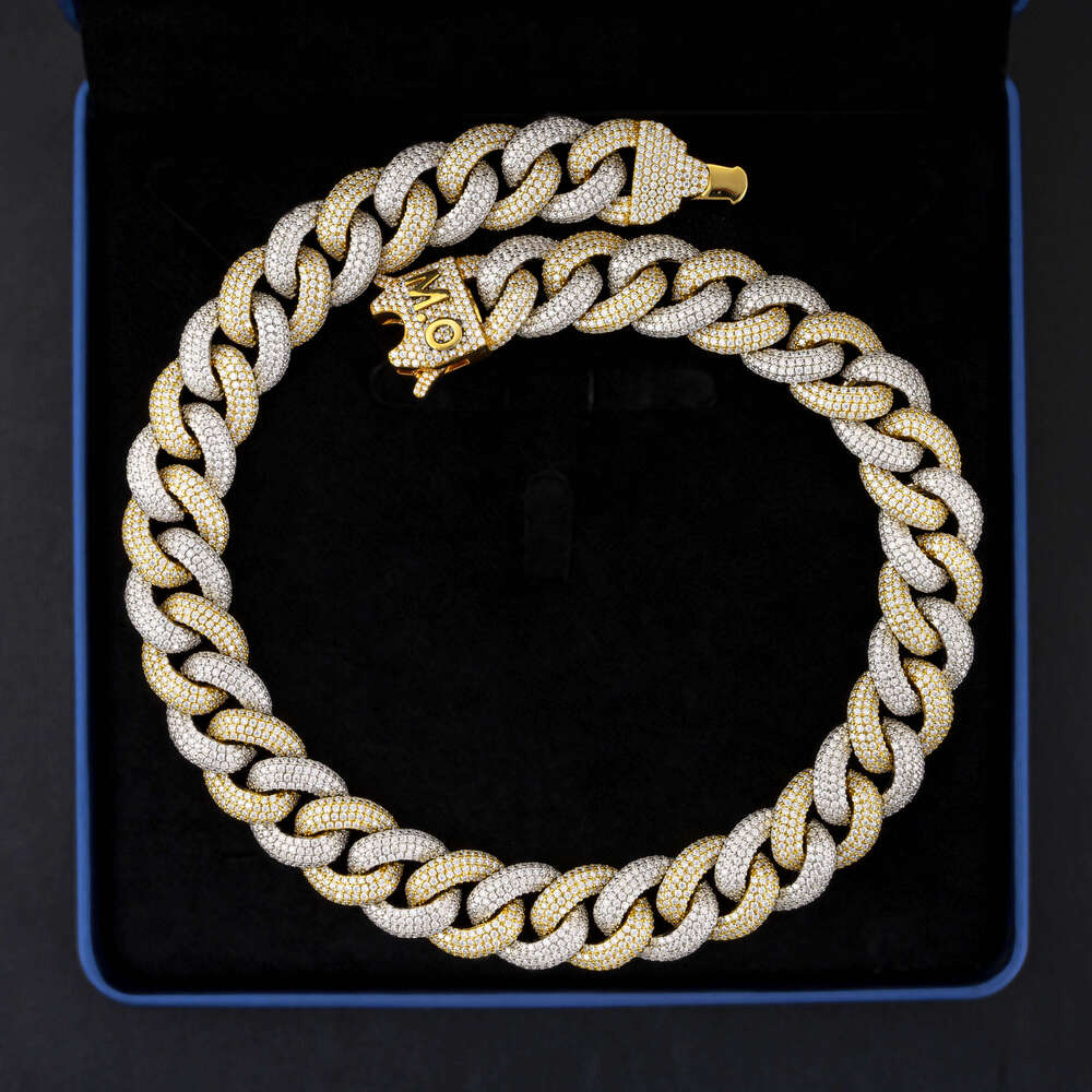 Hip Hop Moissanite Iced Out Dia 10mm Sier Cuban Link Chain for Men