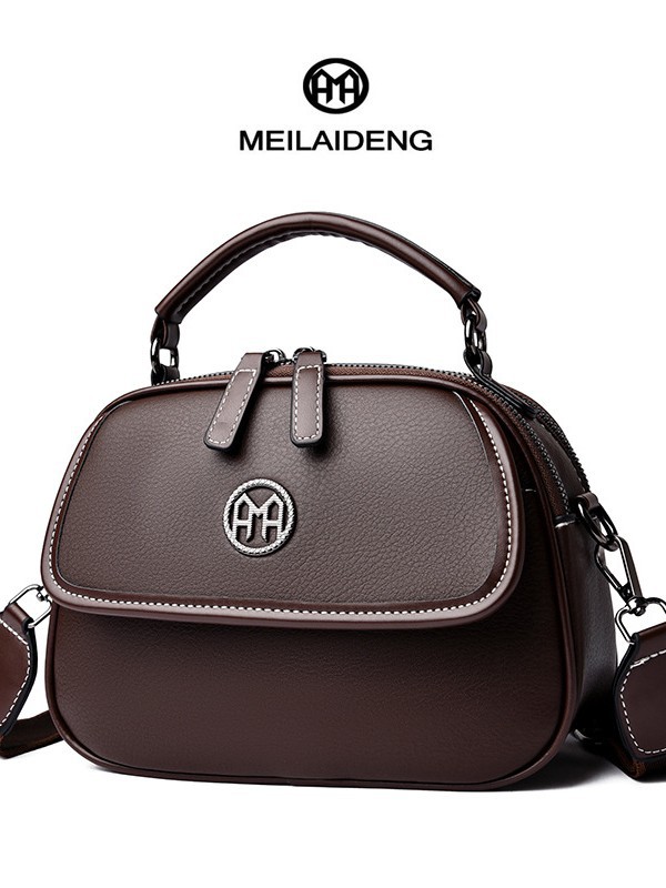 2025 Simple Large-Capacity Soft Leather Handbag Casual And Versatile With Wide Shoulder Strap Single-Shoulder Crossbody Bag For Women