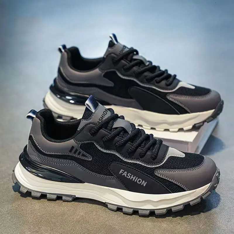 Mens Trend Casual Sports Shoes Platform Sneakers Fashion Running Shoes Mens Breathable Mesh Laceup Fashion Casual Sneakers Z250905