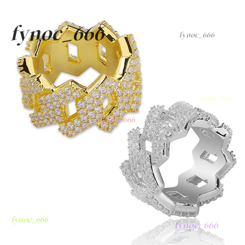 2025 Hiphop Ring 14mm Withering Cuban Ring Doublerow Moissanite Ring