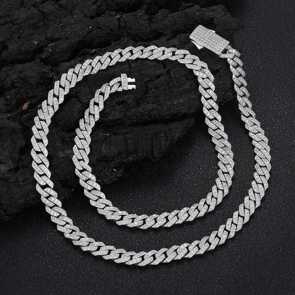 With GRA Certificate Heapest Cuban Chain 6mm-10mm Hiphop Sier Moissanite Ice Out Cuben Necklace for Men Jewelry