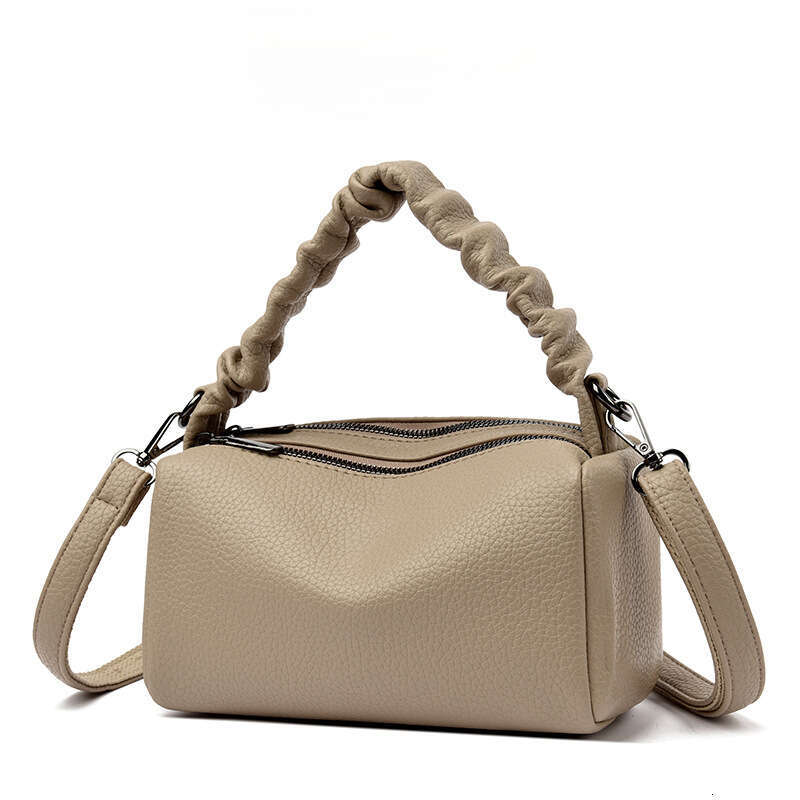 DHEssentials 2025 New Women's Crossbody Bag, Pillow Style, PU Leather, Stylish Handbag, Small Size, Black/Khaki/White, for Daily Use