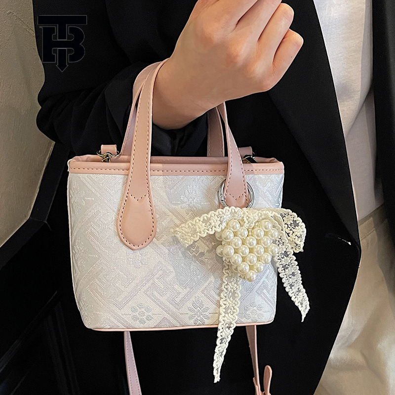 TB BHULAMTE Designer Bag 2025 Handheld Niche Design Sense Bag For Women Bucket Chinese Style Bag New Sweet Luxury Bag Exquisite Commuter Shoulder Cros