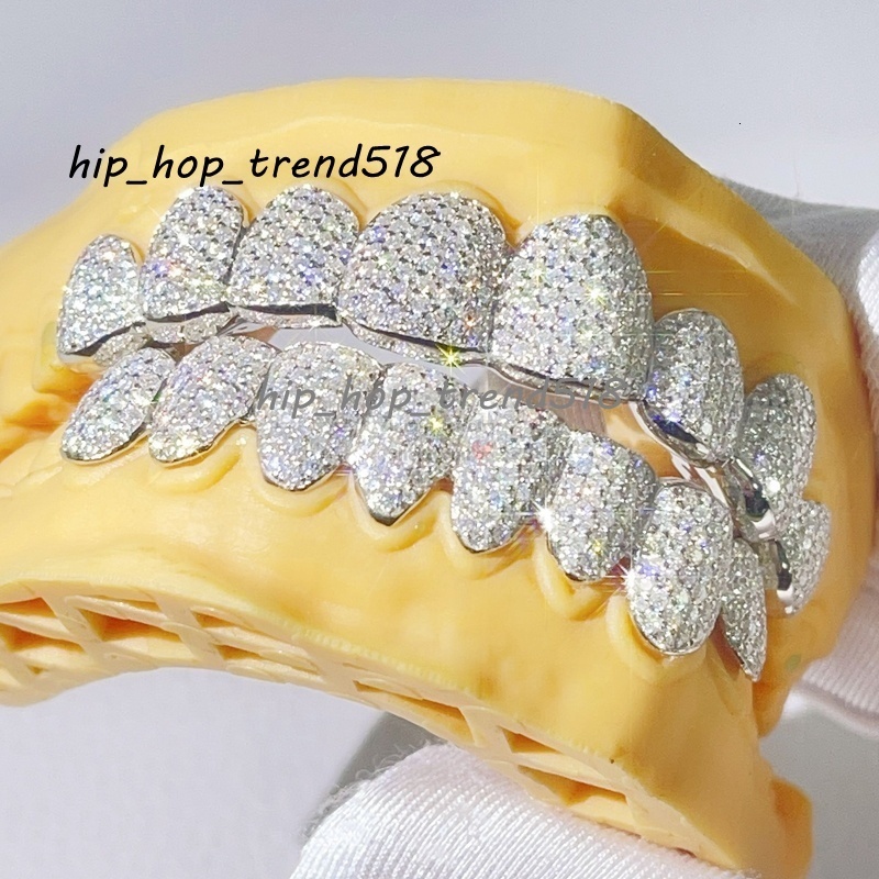 Wuzhou Zuanfa Jewelry Fully Iced Out Rapper Jewelry Custom Made VVS Moissanite Diamond Grillz